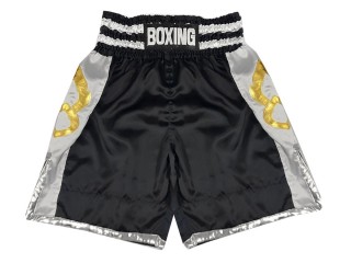（オーダーメイド）ボクシングショーツ、ボクシングトランクス : KNBSH-029-黒